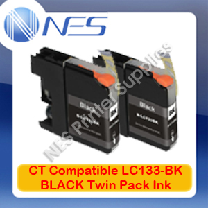 CT Compatible LC133-BK BLACK TWIN PACK Ink Cartridge for Brother MFC-J870DW/MFC-J6920DW/MFC-J6720DW/MFC-J6520DW/MFC-J650DW